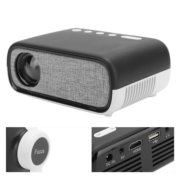 Projektor Mini Hem Mikro Bärbar Smart LCD Display Skärm 480 x 272 YG280 110‑240VUK Plug