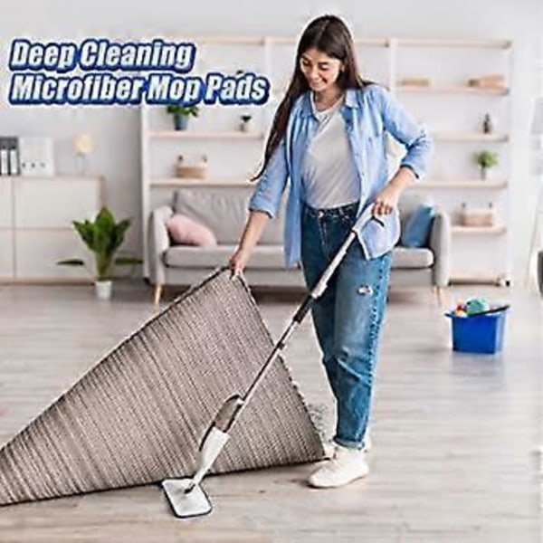 (12 Stk.) Mikrofiber Rengjøringsputer Kompatible med Bona Mopp Gjenbrukbare 45 cm Mopp Erstatningsputer Vaskbare Mikrofiber Moppeputer Refill Erstatning Mo