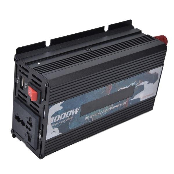 300W Smart Power Converter med Display Aluminiumlegering DC12V till AC220V Power Inverters