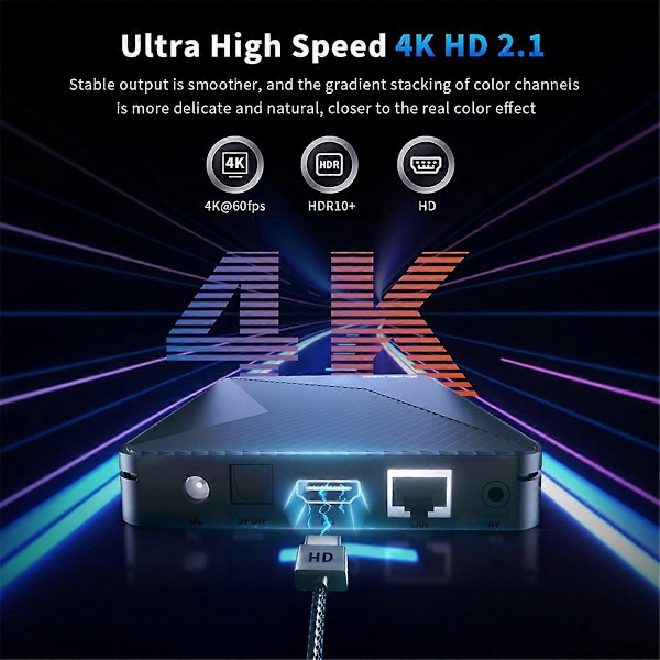 X5M Android 14 TV Boks Stemmestyring 4K 60fps Amlogic S905X5M (EU)