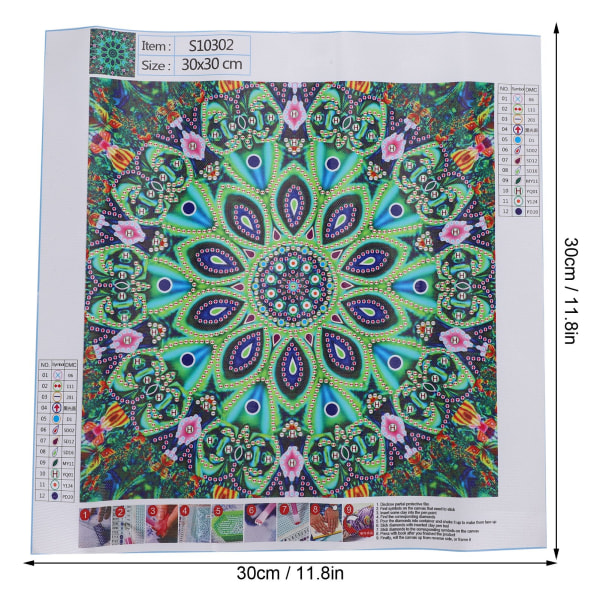 Mandala Flower 5D Diamond Paining Kit - DIY-indretning til stue og soveværelse