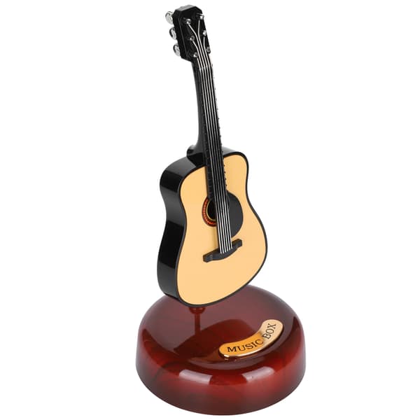Gitarr Roterande Speldosa Mini Heminredning Musikinstrument Prydnader Liten Present