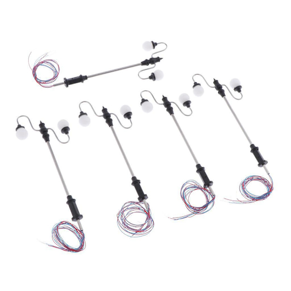 5kpl Mini Mallirautatie Junan Pylväs LED-katuvalot HO-mittakaava 1:100 B