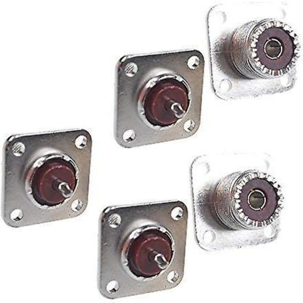 5st UHF Hona Jack Lödanslutning SO-239 4-Håls Chassimontering Koax RF-kontakt