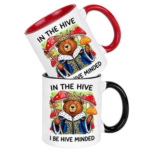 Funny Bear Mug 16x14x12cm Ceramic Coffee Cup for Office White White Onesize