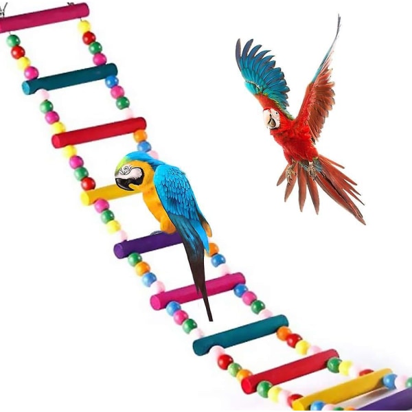 Rainbow Bridge Parrot Legetøjssæt med stige, gynge og dressur - velegnet til papegøjer, parakitter, conures, kakaduer