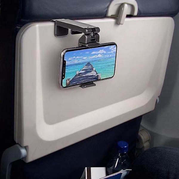 Airplane Phone Mount - Handsfree Holder for Desk, Multi-directional Rotation, Travel Essential