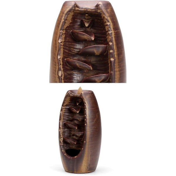 Røgelsesholder med Tilbageløb, Vandfald Røgelsesbrænder, Keramisk Vandfald Røgelsesholder, Aromaterapi