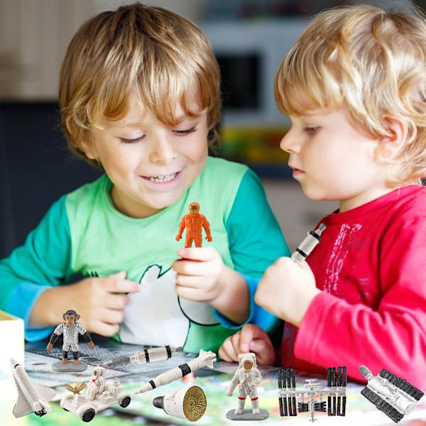 10 st Astronautmodell Set PVC Rymdman Leksaker Yttre Rymden Miniatyrer Astronaut Figurer Tårta Topper Förskola Inlärningsgåvor för Barn