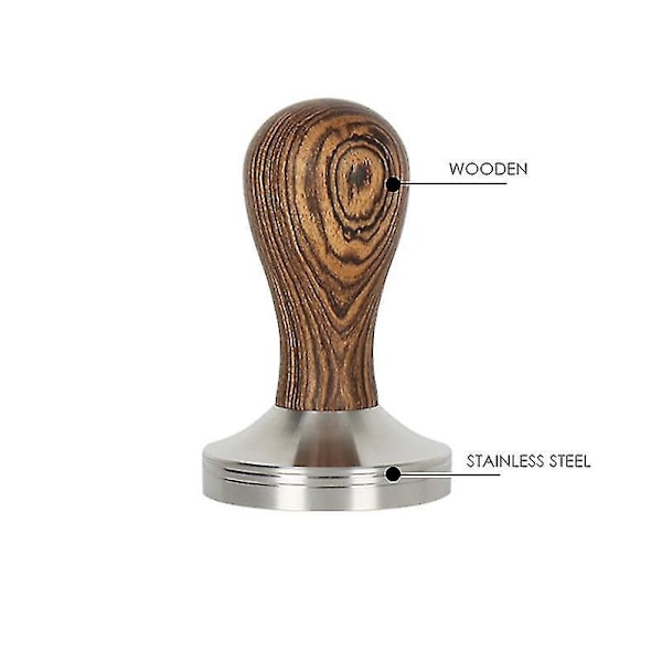 Kaffetamper i rustfrit stål med flad bund - 53mm Golden Sandalwood