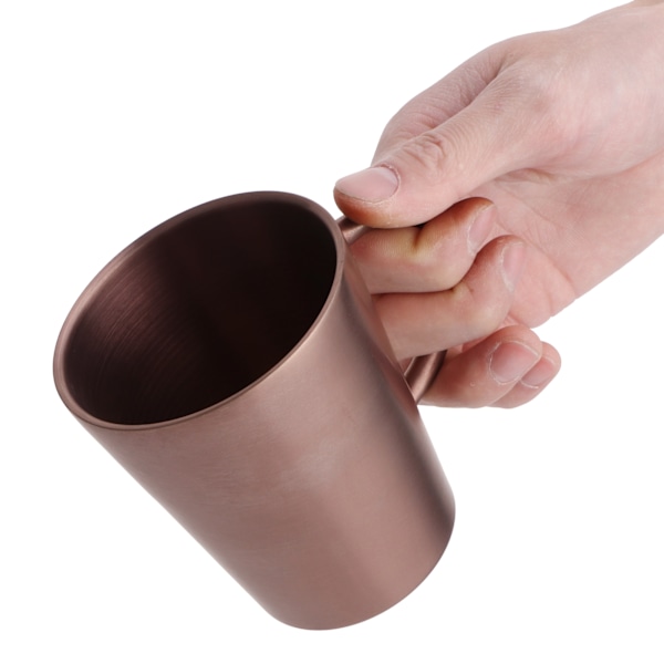 300 ml bärbar mugg 304 rostfritt stål dubbelväggig isolerad kaffebägare med handtag roséguld