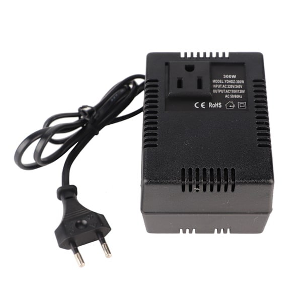 300W strømtransformator spenningsomformer AC 220V til 110V EU-pluggadapter EU-plugg