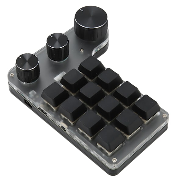 12 taster mekanisk tastatur Bluetooth USB-forbindelse Mini bærbart programmerbart makrotastatur med 3 knapper til kontoret