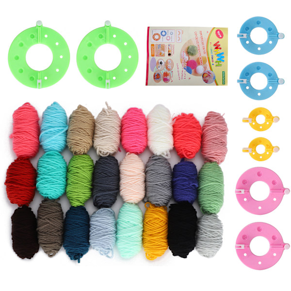 Pompom-valmistussarjat Fluff Ball Weaver DIY 24 väriä villalanka neulonta käsityölahjat