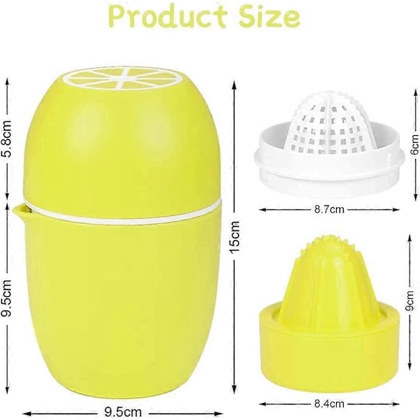 Manuel Citrus Juicer Citronpresser, Manuel Presser med Dobbelt Formål, Citron/Lime/Appelsin/Grapefrugtpresser - Gul