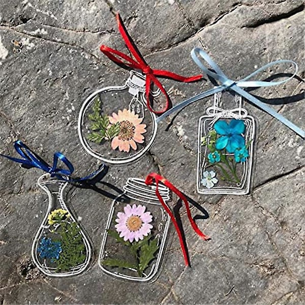 Tørket Blomst Bokmerke Flaske, transparente Tørkede Blomst Bokmerker, DIY Tørket Blomst Bokmerke, Passer for Kvinner