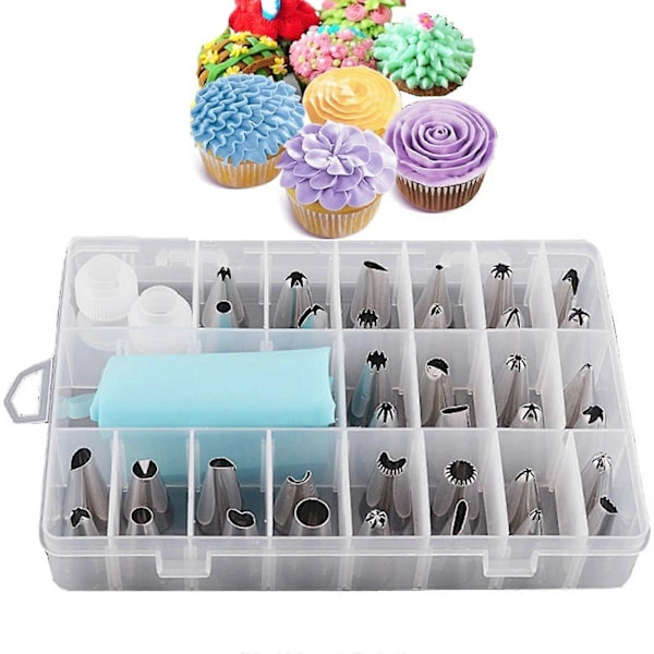 24 Osainen Kuorrutustyllasarja Laatikossa Kakun Cupcake Sokerikoristeluun