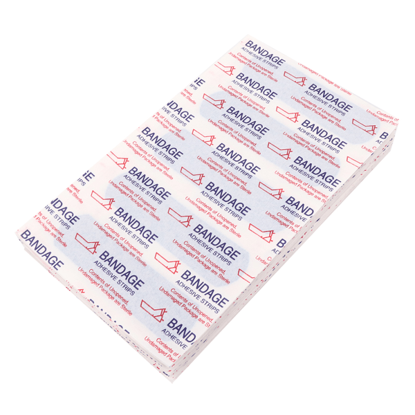 100 stk / æske Klæbende Bandage Fødevarekvalitet Antibakteriel Vandtæt sårpuds Blå
