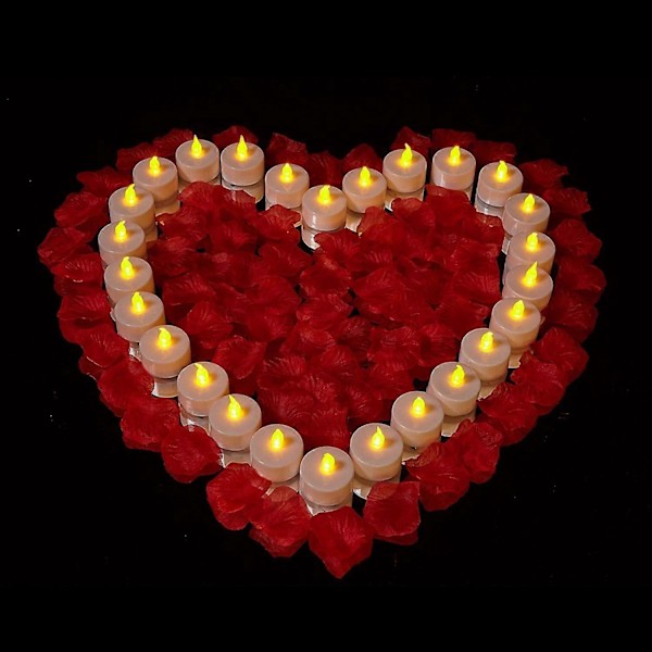 24-pack LED-ljus CR2032 Batterier Värmeljus Flamlösa Klara Flimrande 100+ Timmar Elektriskt Ljus, Dekorera Halloween (Varmgul (24 st))