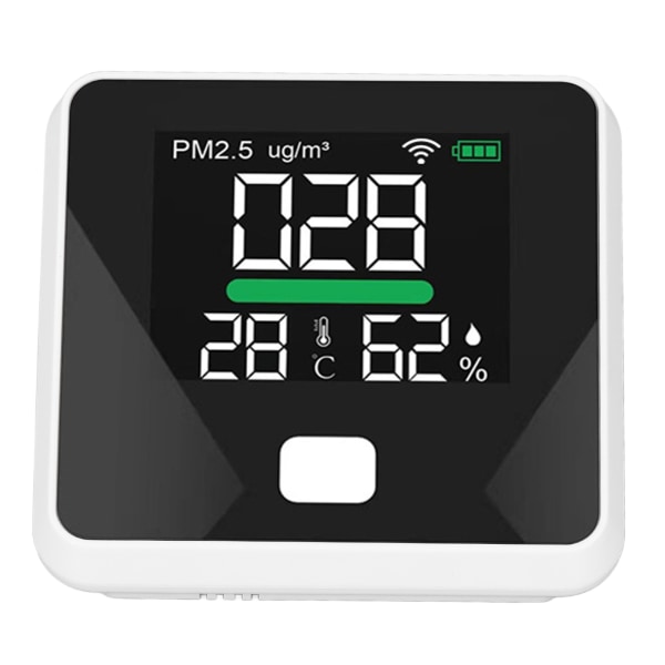 WIFI Luftkvalitetsmonitor LCD Farveskærm 1000mAh USB PM2.5 Temperatur Fugtighedsmåler Tester Termometer
