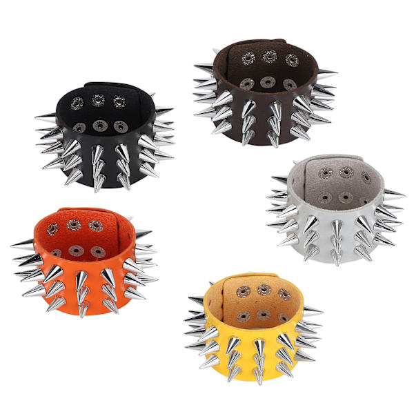 5 stk. Punk Nittet Armbånd Personligt Armbånd Manchet Retro Metal Armbånd