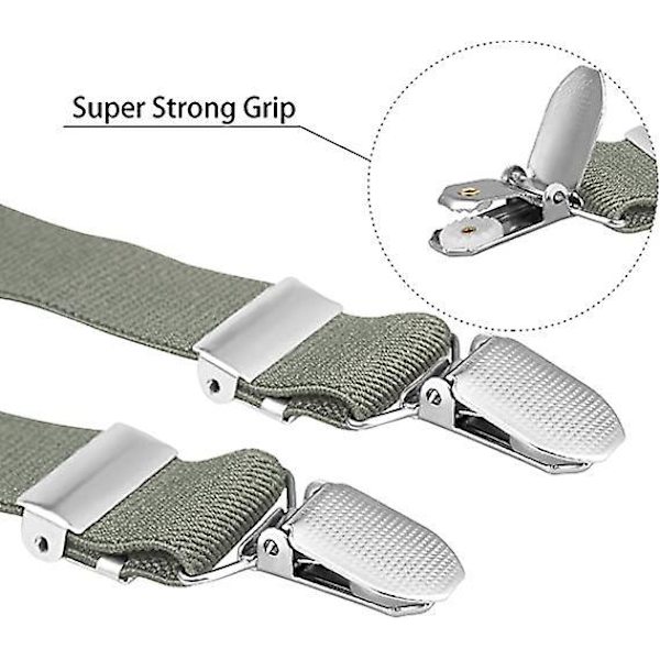Snygga justerbara elastiska hängslen för män - 115 cm x 2,5 cm, Y-form, äkta läder