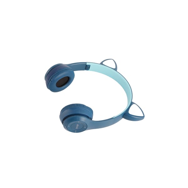 Trådløst headset sød katteform HiFi lydkvalitet lysende stereo Bluetooth-hovedtelefoner til hjemmekontor mørkeblå