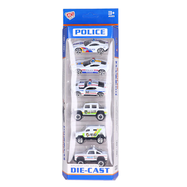 6 kpl poliisiautoleluja 1:64 mittakaavassa Premium-seos Kestävä Pieni kannettava Hieno muotoilu Elävät värit Die-cast-autot