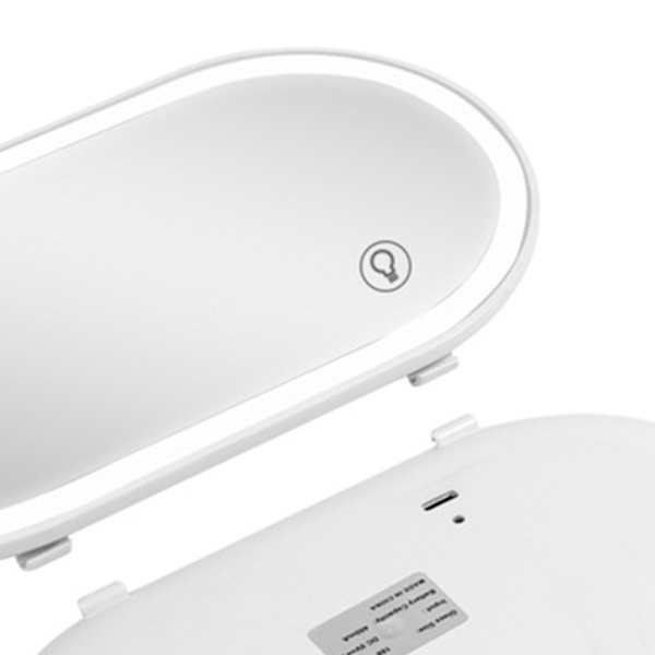 Bilsolskärmsspegel med LED-ljus, touch-switch, HD-glas, universell solskyddsspegel, vit