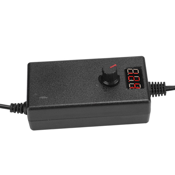 Justerbar 3-12V 3A hastighedskontrol spændingsreguleret strømforsyning adapter oplader med display skærm 100-240VEU stik