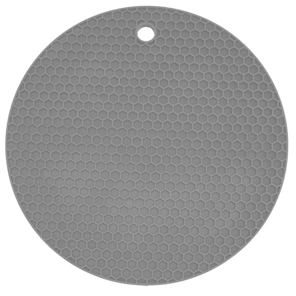 Rund Form Matta Livsmedelsgodkänd Förtjockad Silikon Placemat Isolering Pad Mikrovågsugn Matta Grå