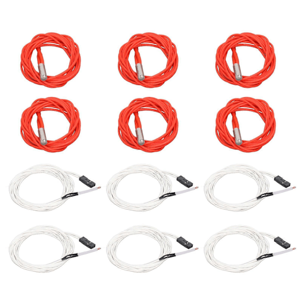 6 stk. termistorledninger med terminal 6 stk. varmelegemer 3D-printer Hot End-tilbehør 24V 40W