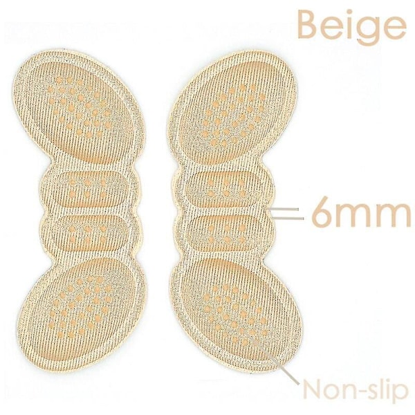 Women's High Heel Shoe Insoles - 4pcs Adjustable Adhesive Pads 6mm Beige