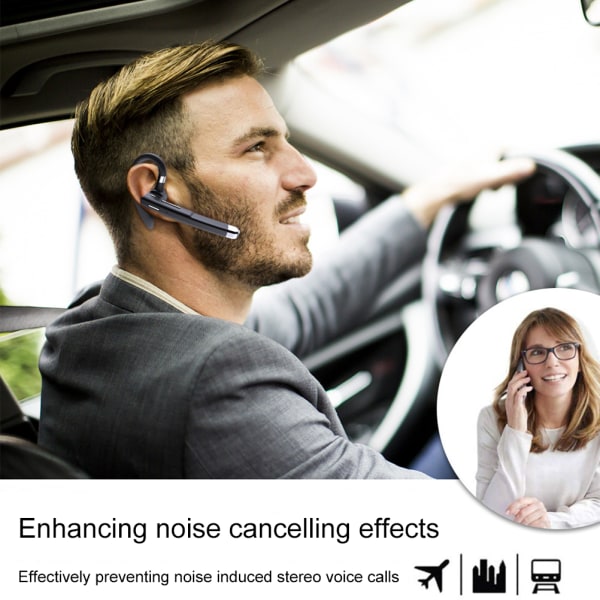 Bluetooth hörsnäcka Single Ear Trådlöst roterbart handsfree-headset med batteridisplay Case för att köra kontorsaffärer
