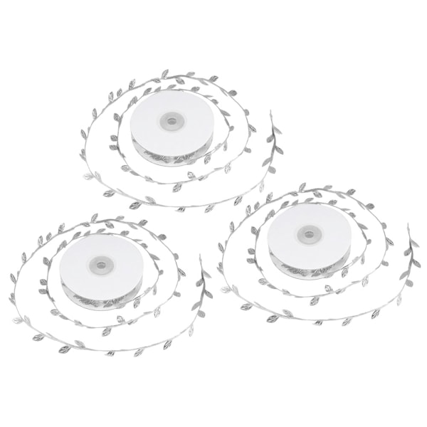 3 rullar konstgjorda blad vin DIY förskola hantverk bröllopsdekoration tillbehörSilver