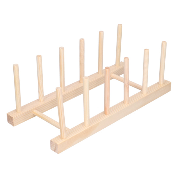Bambudisk Tallrik Lätt Bärbar Miljövänlig Hållbar Tallrikställ i Tall 5 Galler 28cm