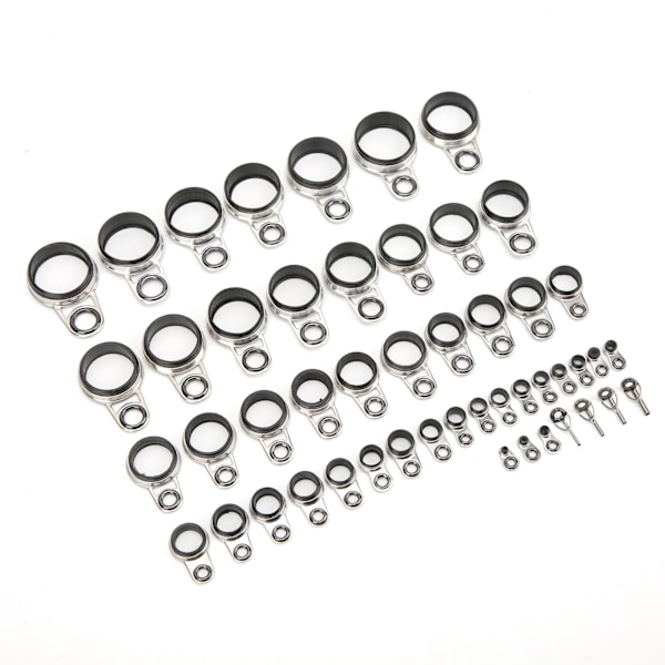 49 i 1 set Universal Rock Casting Tackle Fiske Spö Guider Linje Ringar Topp Tips