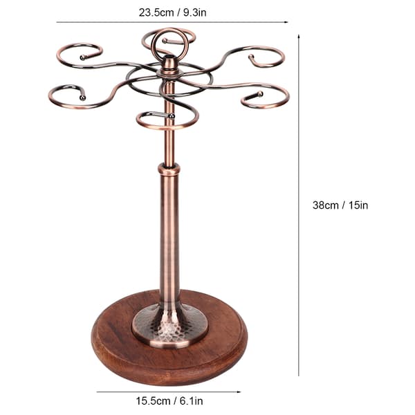 Bordjern 6 flasker vinkopholder glasstativ displayhylde arrangør dekoration bronze