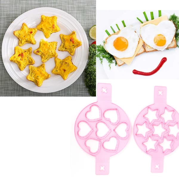 2 stk silikon eggering pannekakemaker non-stick eggekokerpanne flipform DIY kjøkkentilbehør