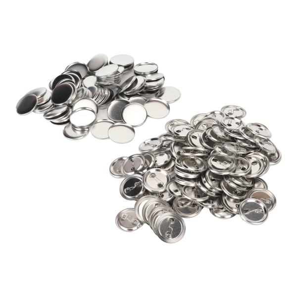 100 sett pinner tilbake knappdeler solid metall plast rustfri utjevning knapp Making rekvisita for badge DIY 37MM