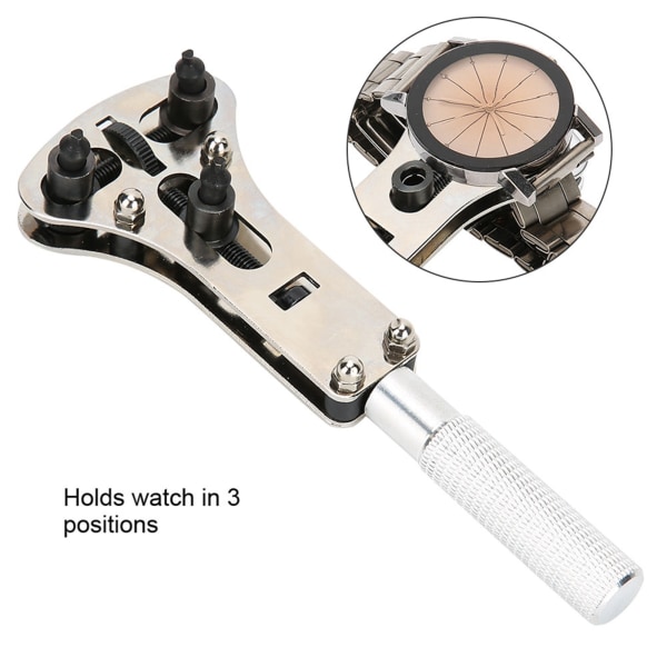 Legerat stål Justerbar skruv Watch Back Case Opener Cover Remover Set