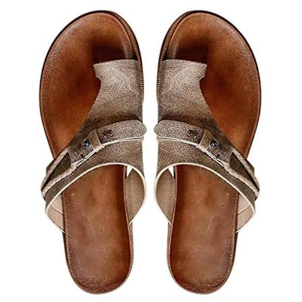 Ortopædiske Sandaler til Kvinder med Hallux Valgus Korrektion - Grå, Størrelse 39