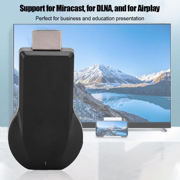 WiFi HDMI TV Trådløs skjermmottaker Dongleadapter Støtte for Airplay Miracast DLNA