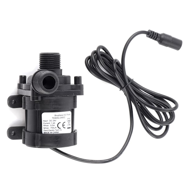 DC 24V 750L/H Ultra tyst borstlös minivattenpump