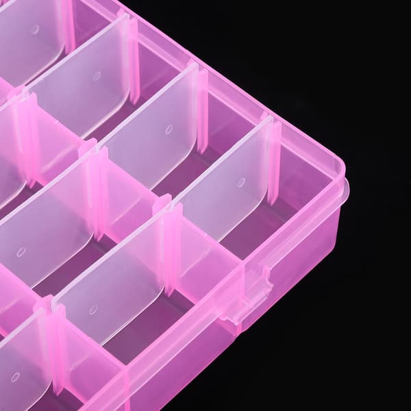 36 rum Plastik Etui Elastik Øreringe Opbevaringsboks til Hjemmeorganisering (Pink)