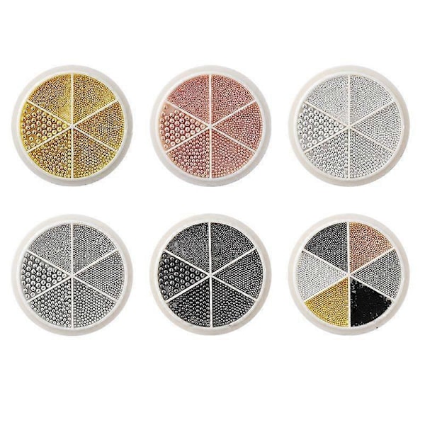 Kaviaarineulat kynsitaiteeseen, koko 0,8-1,5 mm, ruusukulta hopea 3D-design korut manikyyriin DIY-koristeluun GZ-02 Ruusukulta