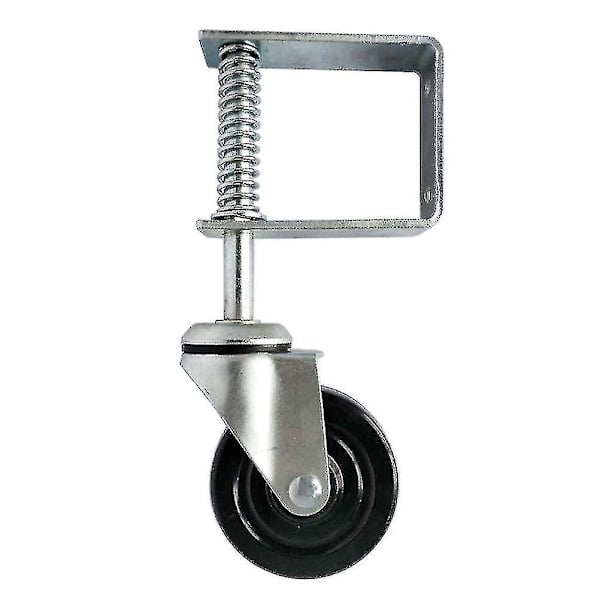 Heavy Duty 4-tums gummifjäderbelastad grinddörrhjul - Silver