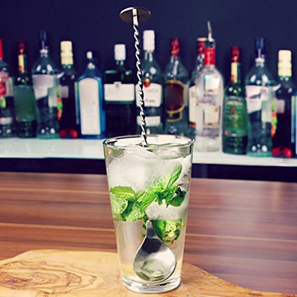 Cocktail-skje av rustfritt stål i bar-kvalitet for perfekt blanding og lagdeling