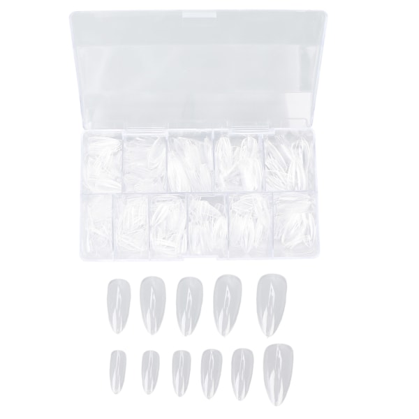 Läpinäkyvät kynsikärjet - 500 kpl Professional Home Salon DIY tekokynsien set naisille