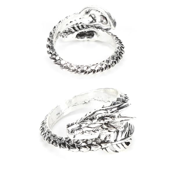 Vintage Punk Ringe Legering Justerbar Drage Design Cool Antikke Sølv Ringe til Mænd
